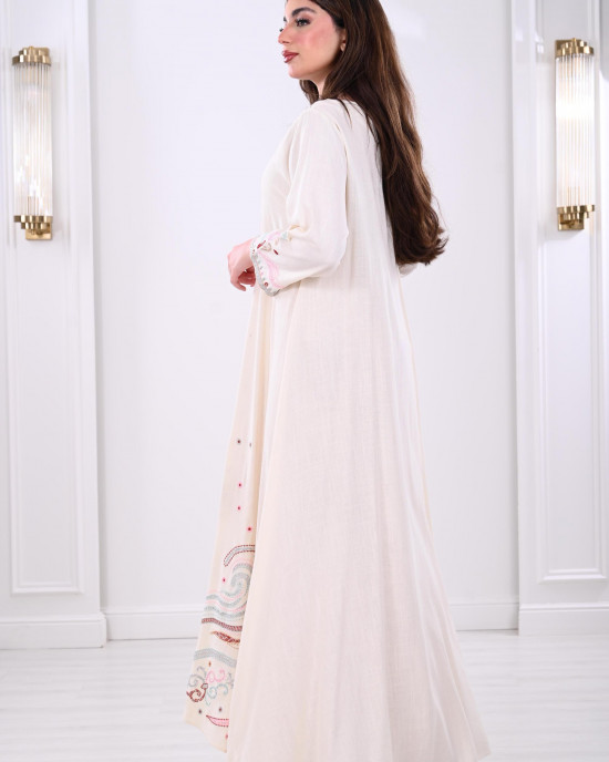 Women's jalabiya with soft embroidery