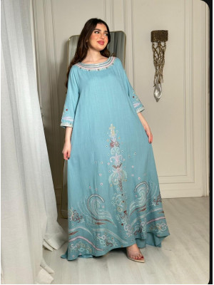 Women's jalabiya with soft embroidery