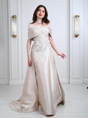 Women's embroidered evening dress