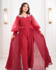 Long dress with puffy drum sleeves