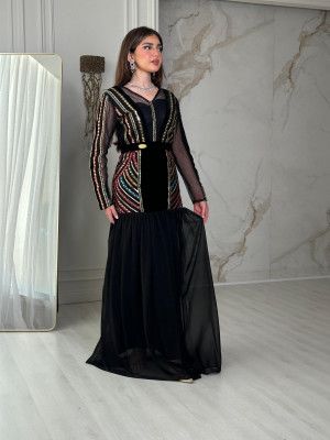 Women's dress with a heritage pattern