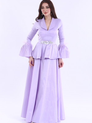 Long taffeta dress with jacket
