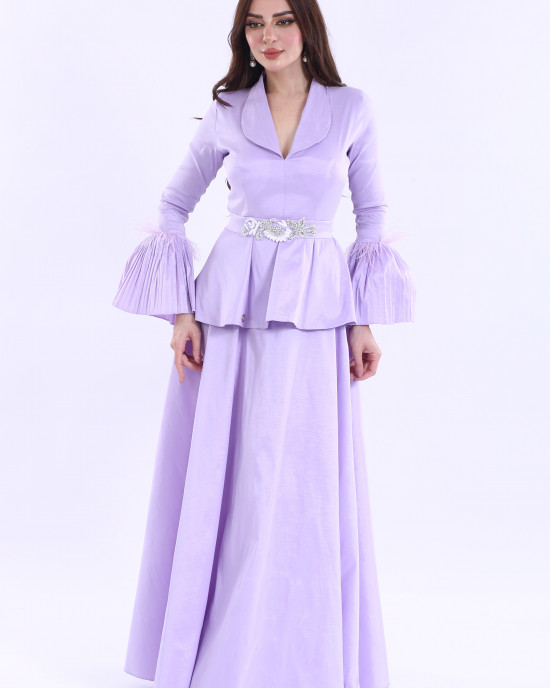 Long taffeta dress with jacket