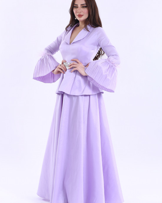 Long taffeta dress with jacket
