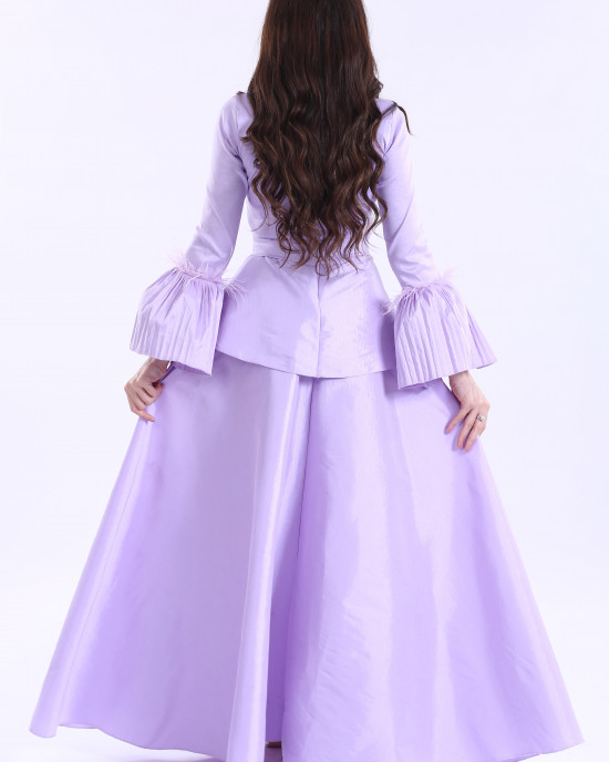 Long taffeta dress with jacket