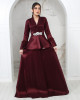 Long taffeta dress with jacket