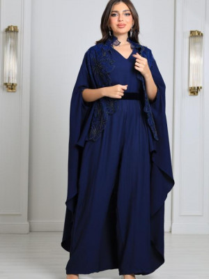 Casual jumpsuit + modern decorative bisht