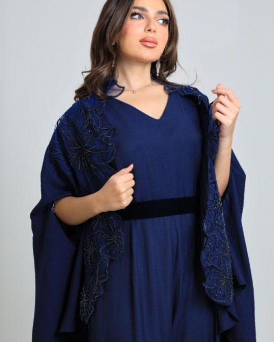 Casual jumpsuit + modern decorative bisht