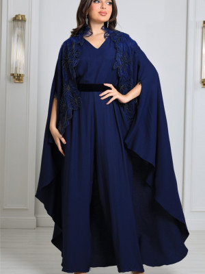 Casual jumpsuit + modern decorative bisht