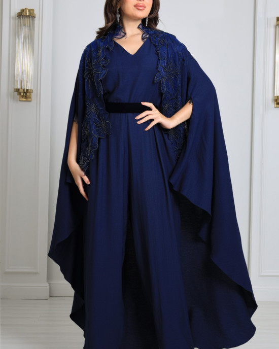 Casual jumpsuit + modern decorative bisht