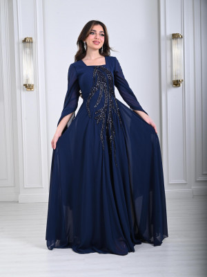 Embroidered women's chiffon dress 