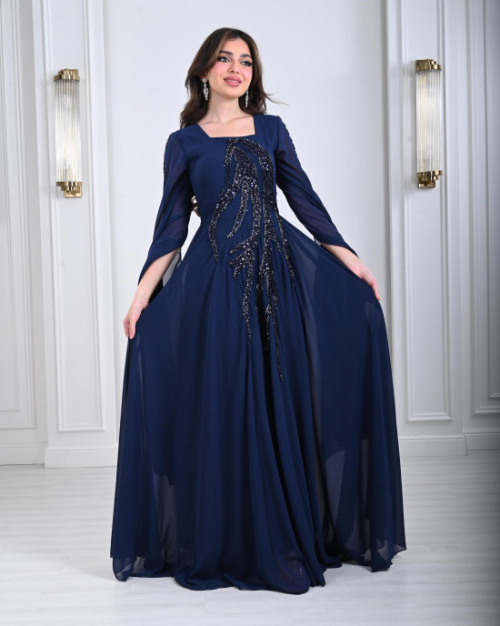 Embroidered women's chiffon dress 