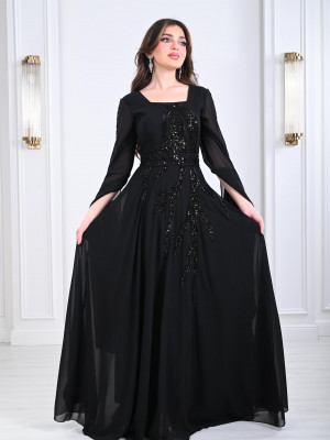 Embroidered women's chiffon dress 