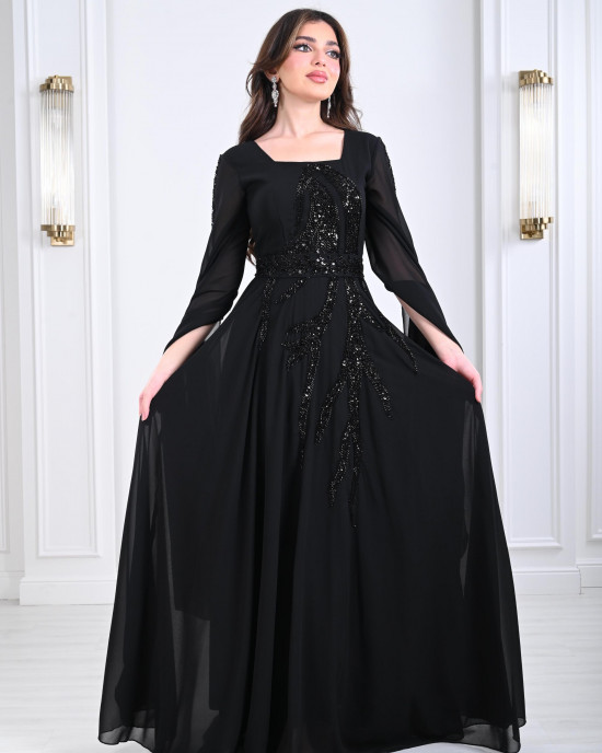 Embroidered women's chiffon dress 