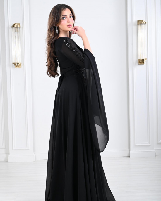 Embroidered women's chiffon dress 