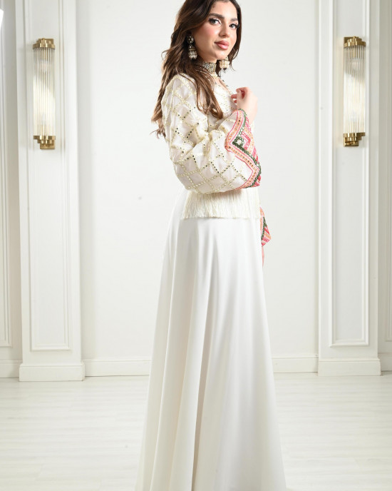 Luxury Moroccan embroidered galabiya