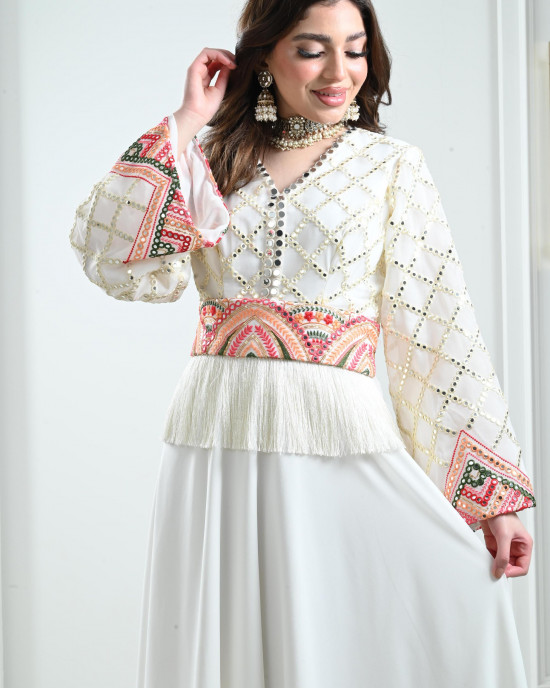 Luxury Moroccan embroidered galabiya