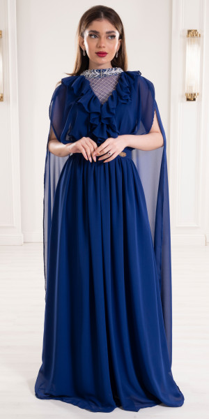 evening dresses with gloves The Kimberly Strapless Sequin Gown with Matching Gloves Royal / 14