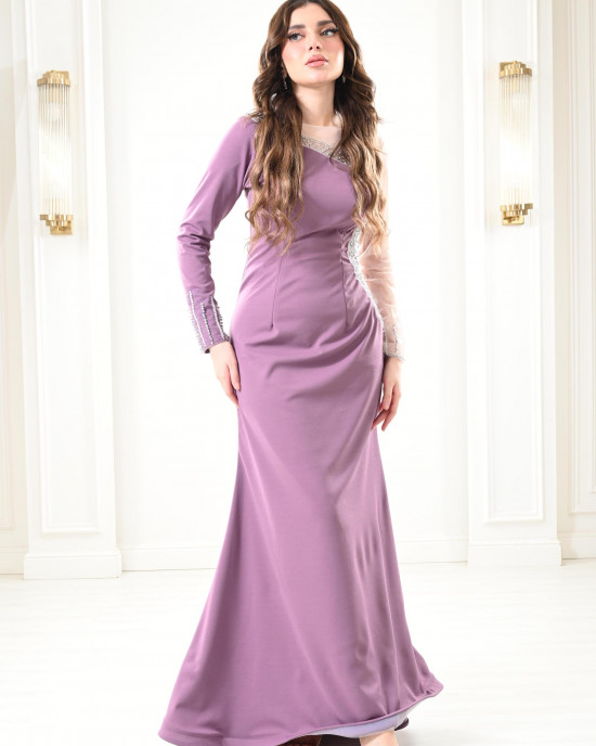Long embroidered occasion dress