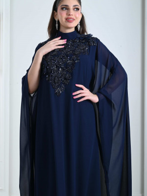 Women's jalabiya decorated with tulle flowers