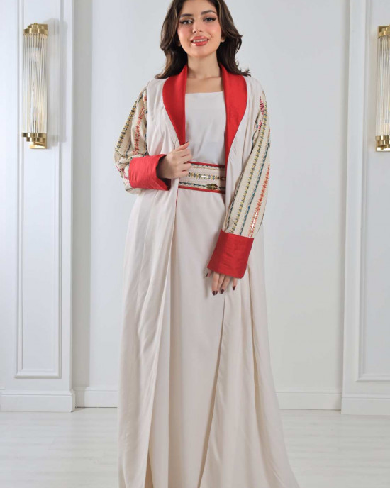 Luxurious embroidered Moroccan galabiya