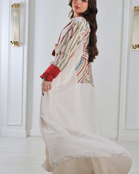Luxurious embroidered Moroccan galabiya