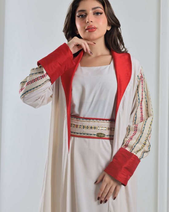 Luxurious embroidered Moroccan galabiya