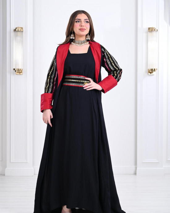 Luxurious embroidered Moroccan galabiya