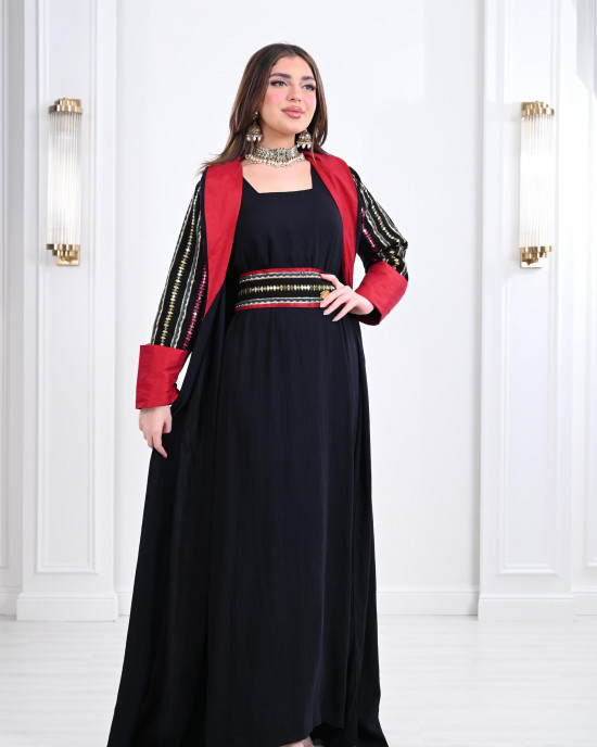 Luxurious embroidered Moroccan galabiya