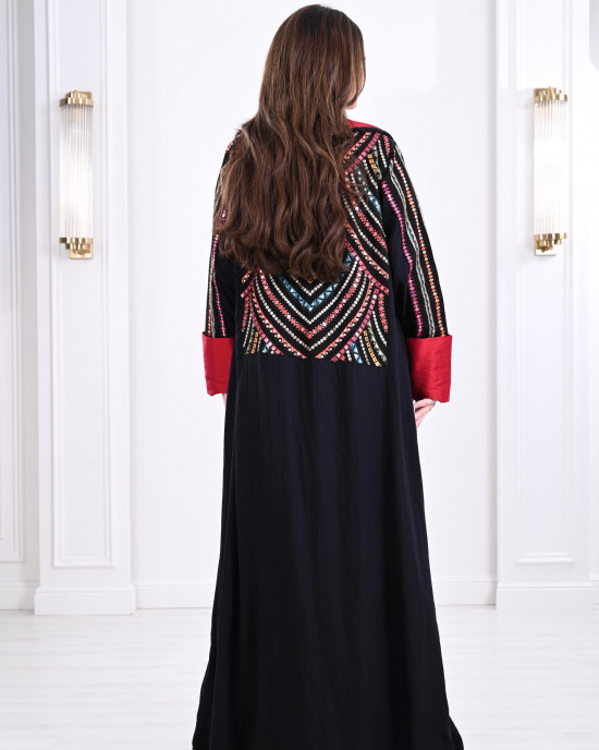 Luxurious embroidered Moroccan galabiya