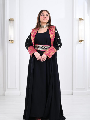 Moroccan galabiya with Khatma embroidery 