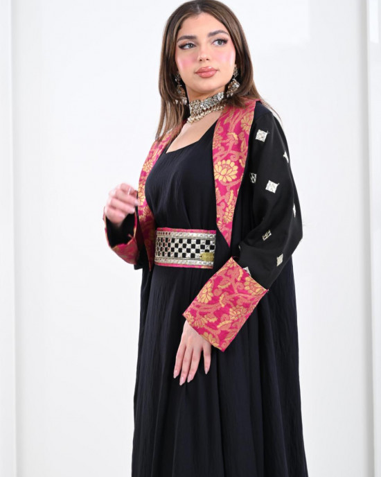 Moroccan galabiya with Khatma embroidery 
