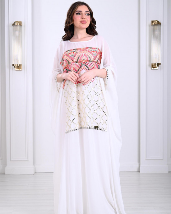 Loose embroidered women's galabiya