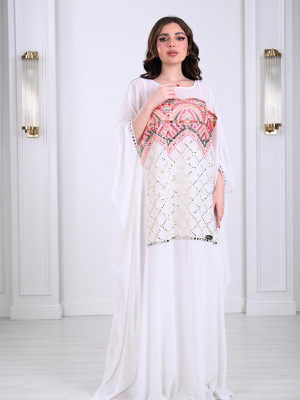 Loose embroidered women's galabiya
