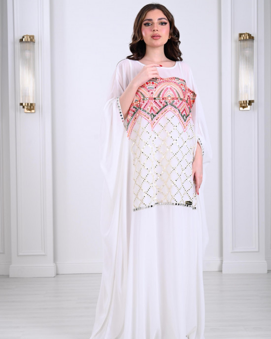 Loose embroidered women's galabiya
