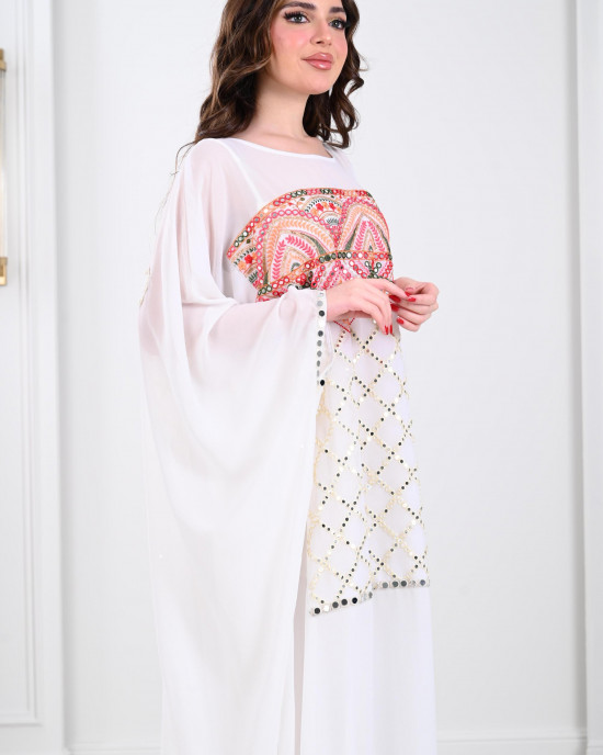 Loose embroidered women's galabiya